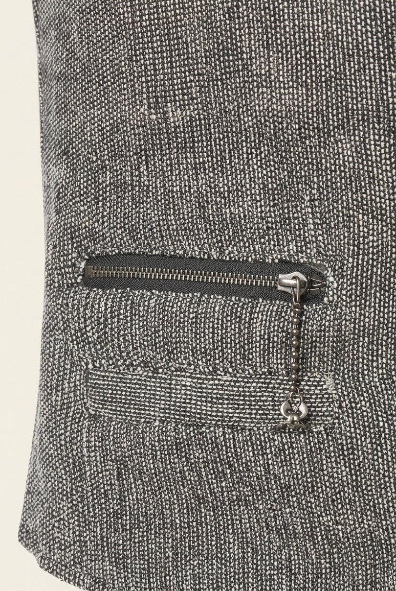Men's Stand-Collar Marled Knit Vest - Grey | Ron Tomson
