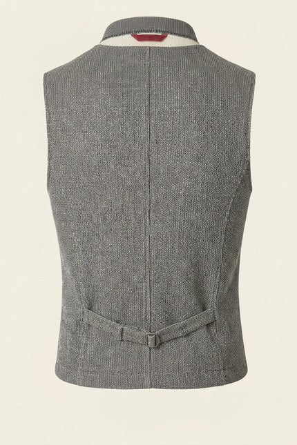 Men's Stand-Collar Marled Knit Vest - Grey | Ron Tomson
