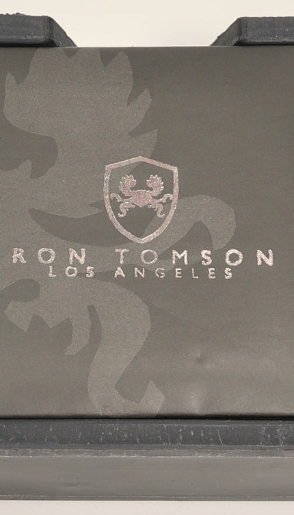 Stainless Steel Dark Stone Cufflinks Stud Set Rose Silver Gold - Ron Tomson