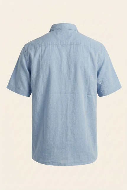 Stargazer Camp Collar Shirt - Light Blue - Back