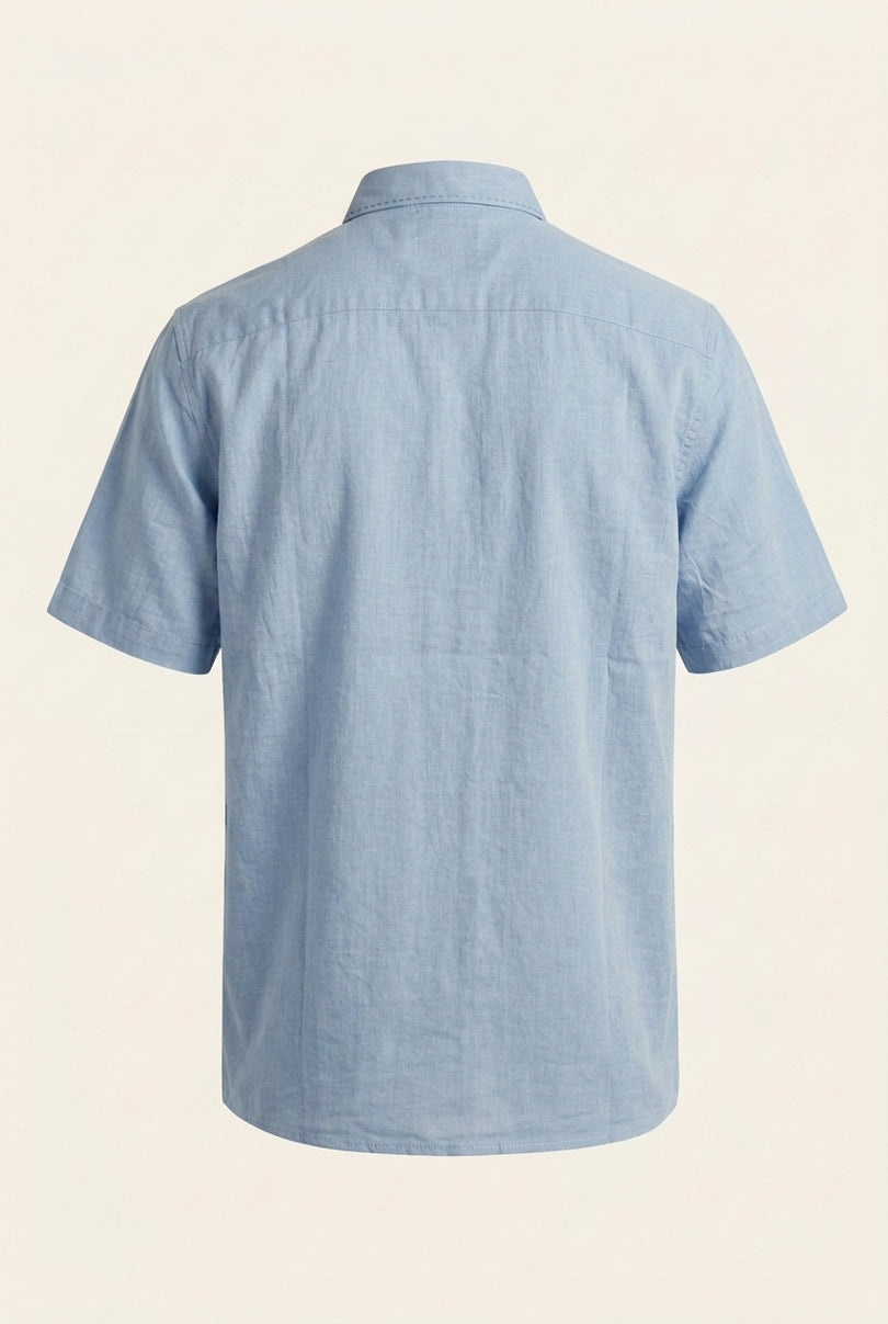 Stargazer Camp Collar Shirt - Light Blue - Back