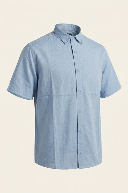 Stargazer Camp Collar Shirt - Light Blue - Front