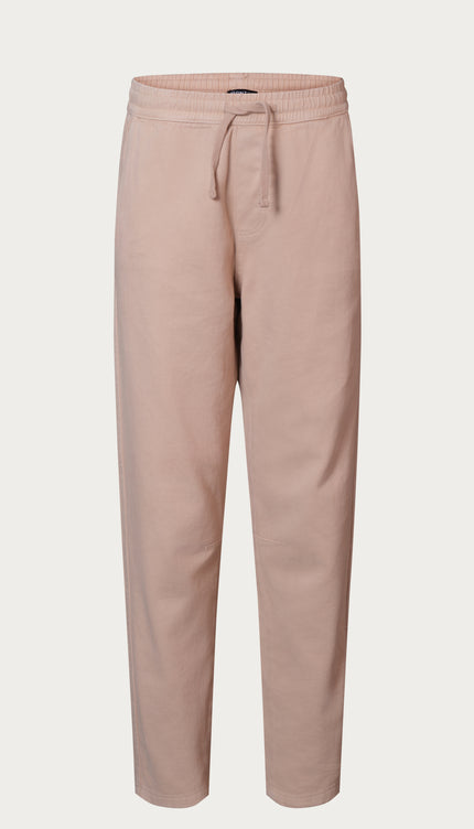 Straight Tapered Cotton Pants - Beige - Ron Tomson