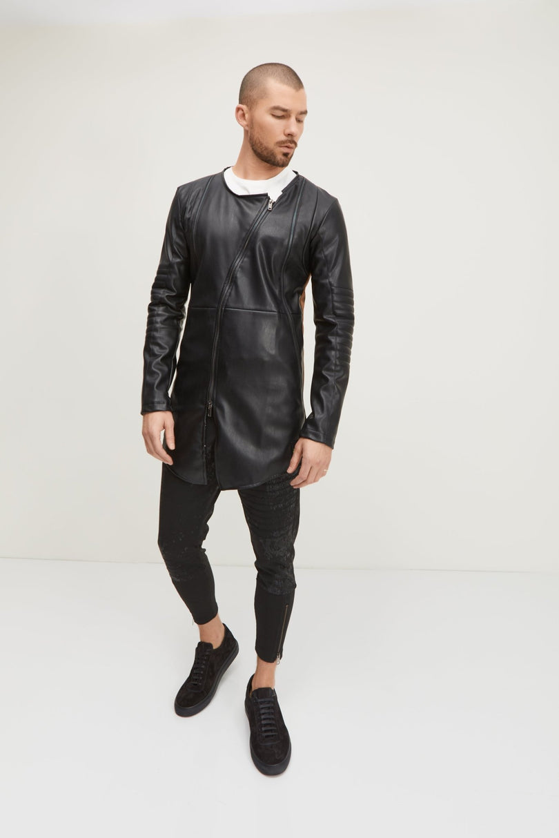 Stretch Patterned Track Pants - Black - Ron Tomson