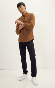 Suede Leather Shirt - Camel - Ron Tomson