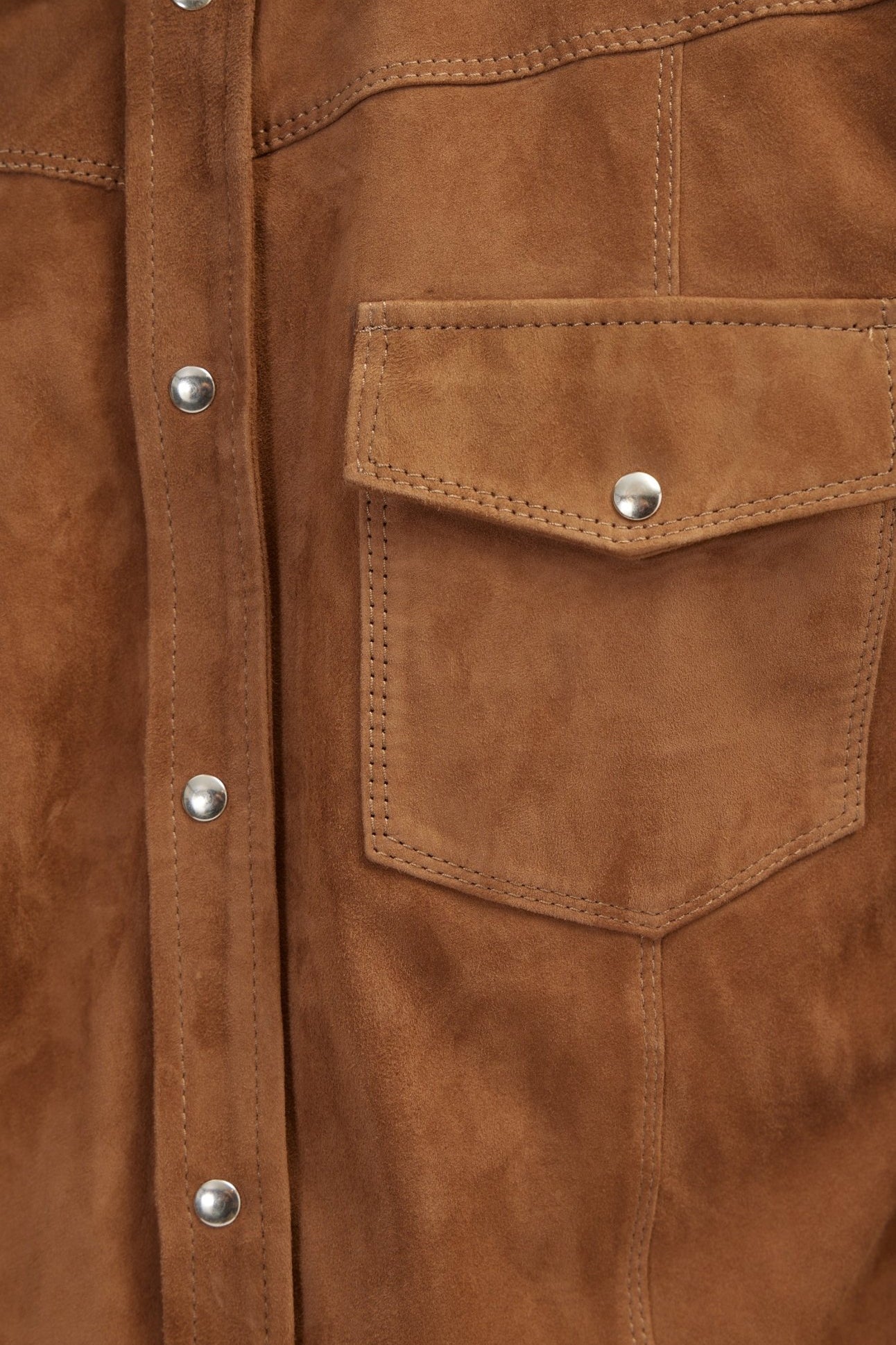 Suede Leather Shirt - Camel - Ron Tomson