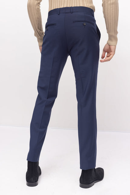 Super 120S Merino Wool Double Breasted Suit - Parliament Blue - Ron Tomson