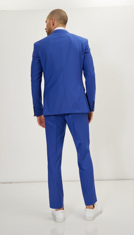 Super 120S Merino Wool Double Breasted Suit - Reflex Blue - Ron Tomson