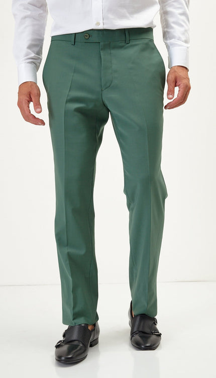 Super 120S Merino Wool Double Breasted Suit - Verdant Green - Ron Tomson