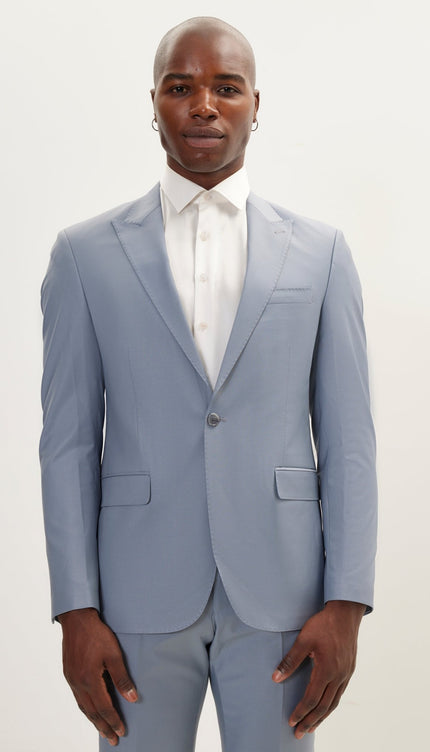 Super 120S Merino Wool Single Breasted Suit - Cool Grey - Ron Tomson