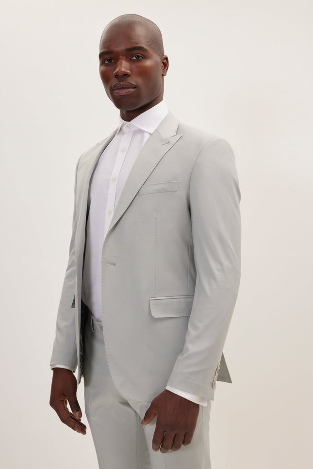 Super 120S Merino Wool Single Breasted Suit - Mint Green - Ron Tomson