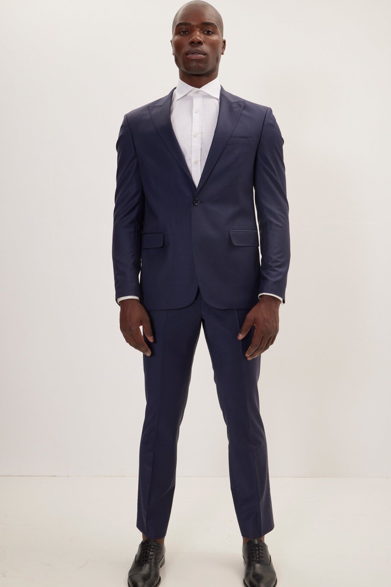 Super 120S Merino Wool Single Breasted Suit - Parliament Blue - Ron Tomson
