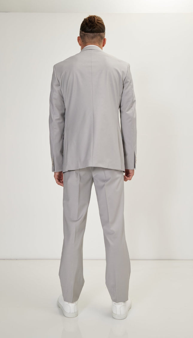 Super 120S Merino Wool Single Breasted Suit - Smoke Grey - Ron Tomson