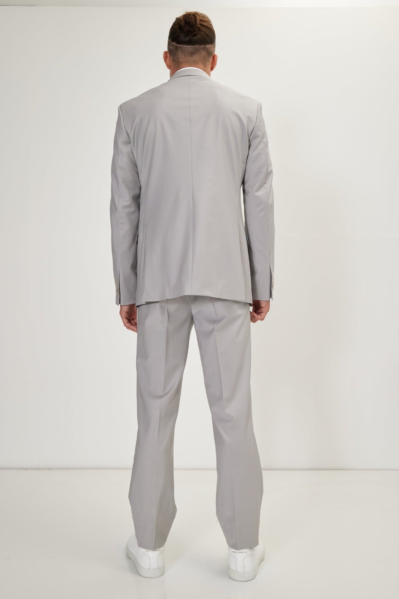Super 120S Merino Wool Single Breasted Suit - Smoke Grey - Ron Tomson