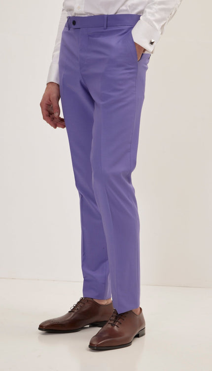 Super 120S Merino Wool Single Breasted Suit - Violet - Ron Tomson