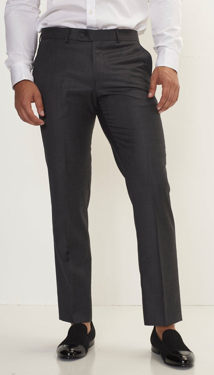 Super 180S Wool And Silk Single Breasted Suit - Slate Grey - Ron Tomson