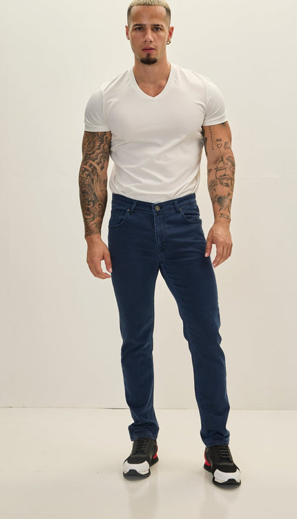 Super Soft 5 - pocket Style Pants - Dark Navy - Ron Tomson