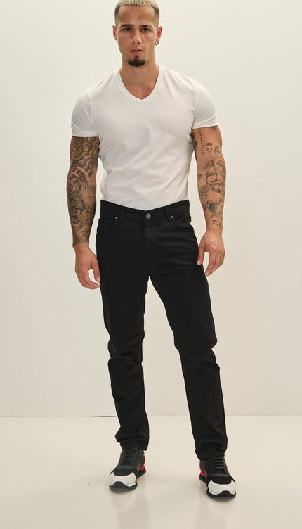 Super Soft 5 - pocket Style Pants - Jet Black - Ron Tomson