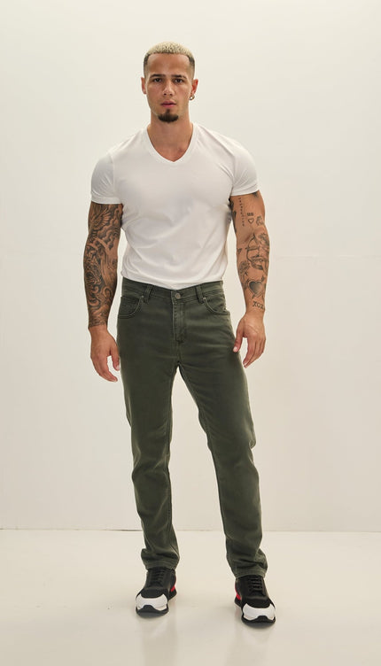 Super Soft 5 - pocket Style Pants - Khaki - Ron Tomson