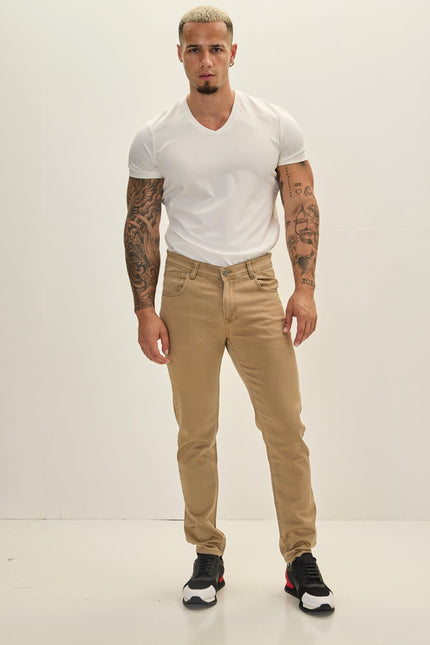 Super Soft 5 - pocket Style Pants - Milk Brown - Ron Tomson