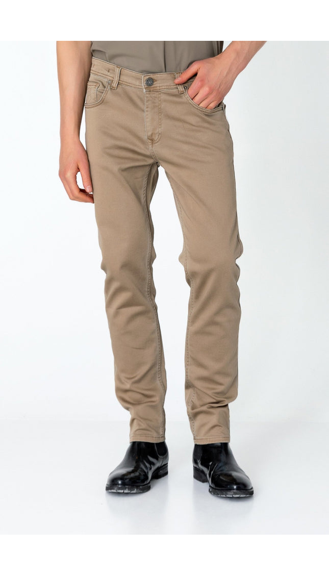Super Soft 5-pocket Style Pants - Milk Brown - Ron Tomson