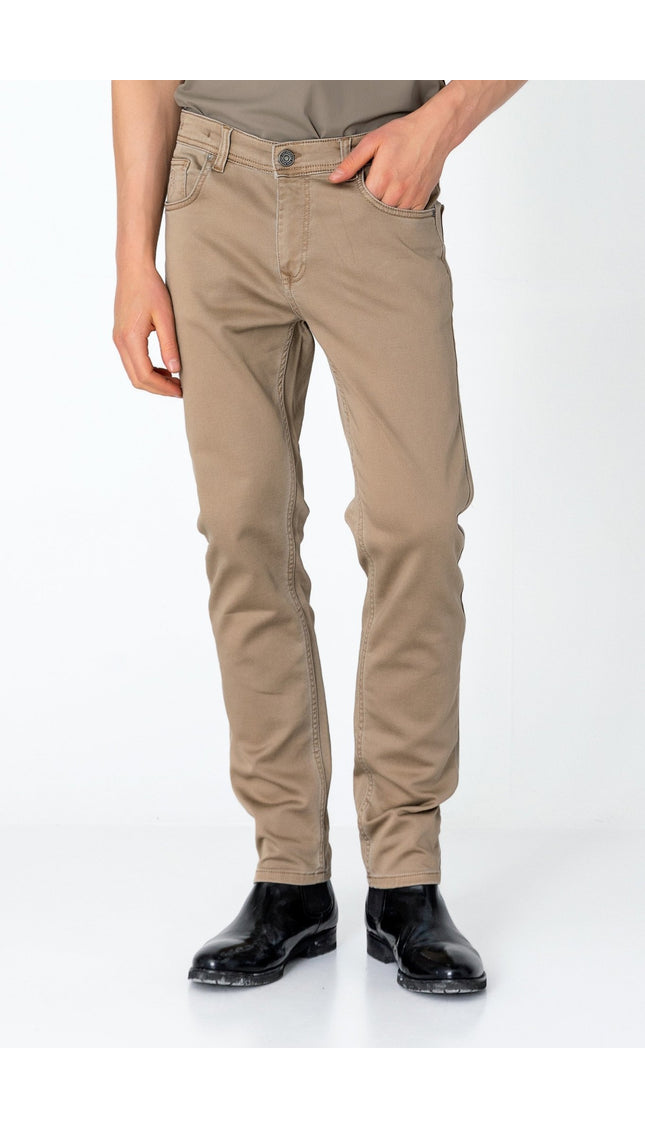 Super Soft 5-pocket Style Pants - Milk Brown - Ron Tomson