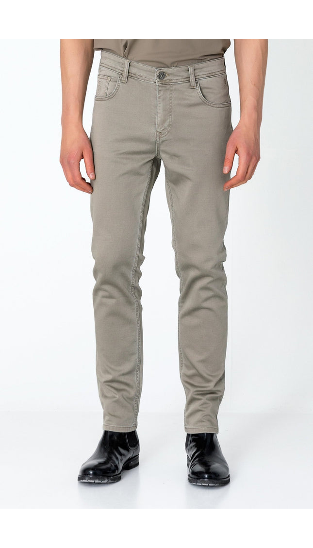 Super Soft 5-pocket Style Pants - Stone - Ron Tomson