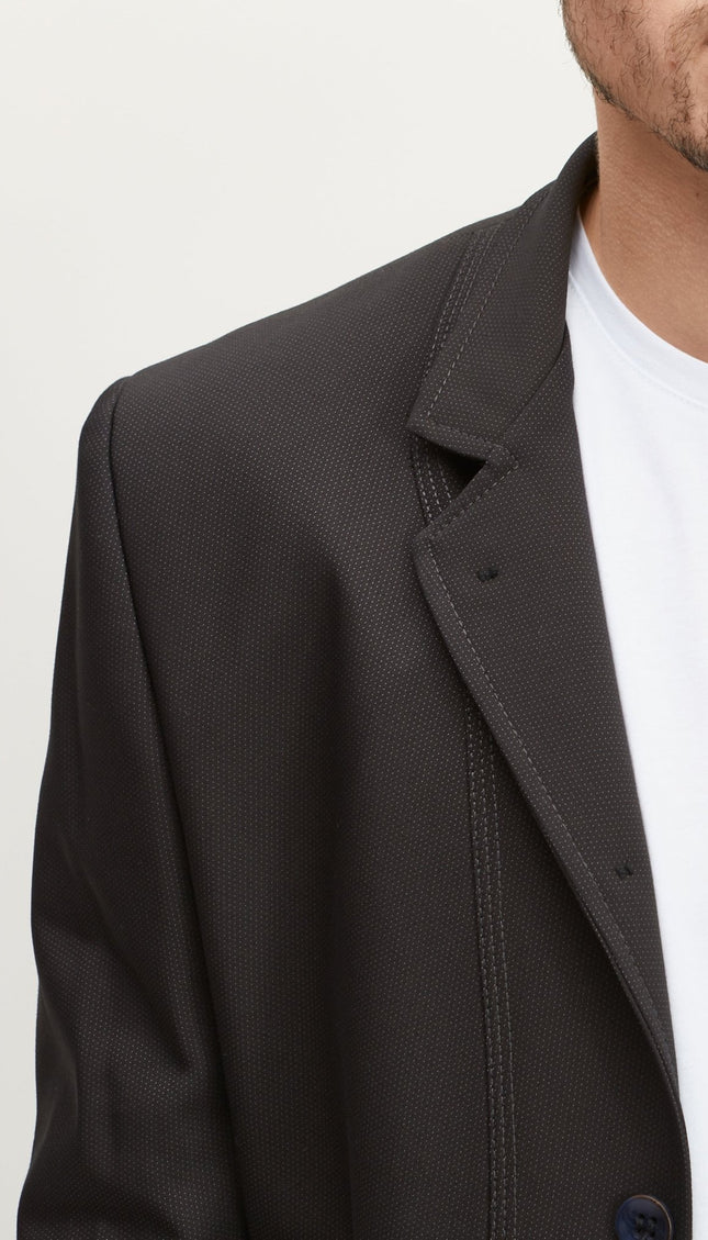 Symmetric Button Closure Jacket - Black - Ron Tomson