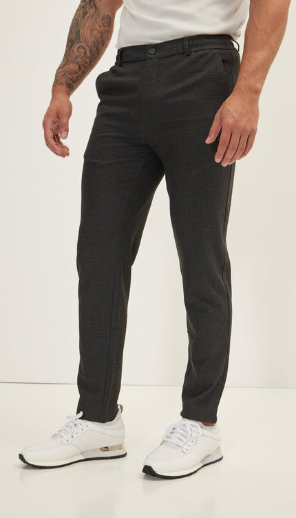 Tailored fit knit trousers - Anthracite - Ron Tomson