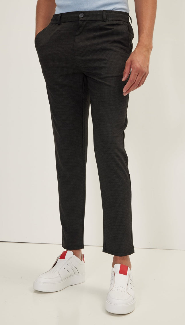 Tailored fit knit trousers - Black - Ron Tomson