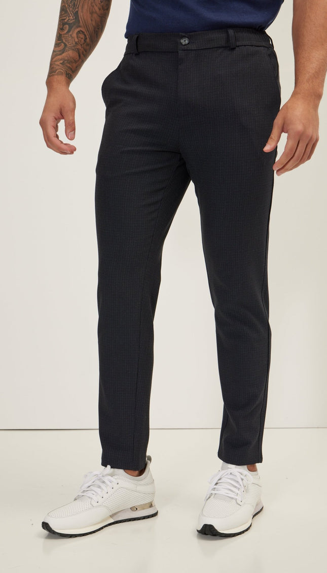 Tailored fit knit trousers - Navy - Ron Tomson