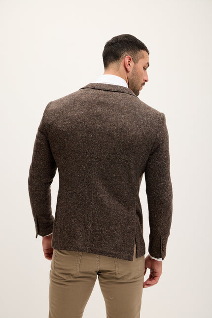 Tailored Fit Patch Pocket Jacket - Dark Brown - Ron Tomson