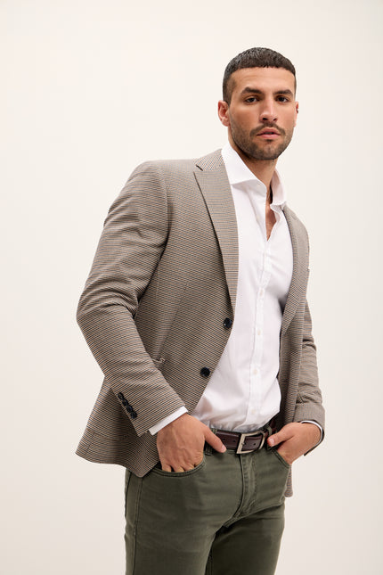 Tailored Fit Patch Pocket Jacket - Houndstooth - Ron Tomson