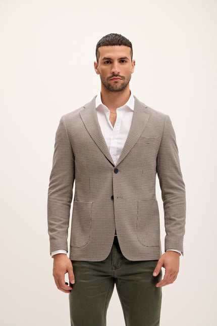 Tailored Fit Patch Pocket Jacket - Houndstooth - Ron Tomson