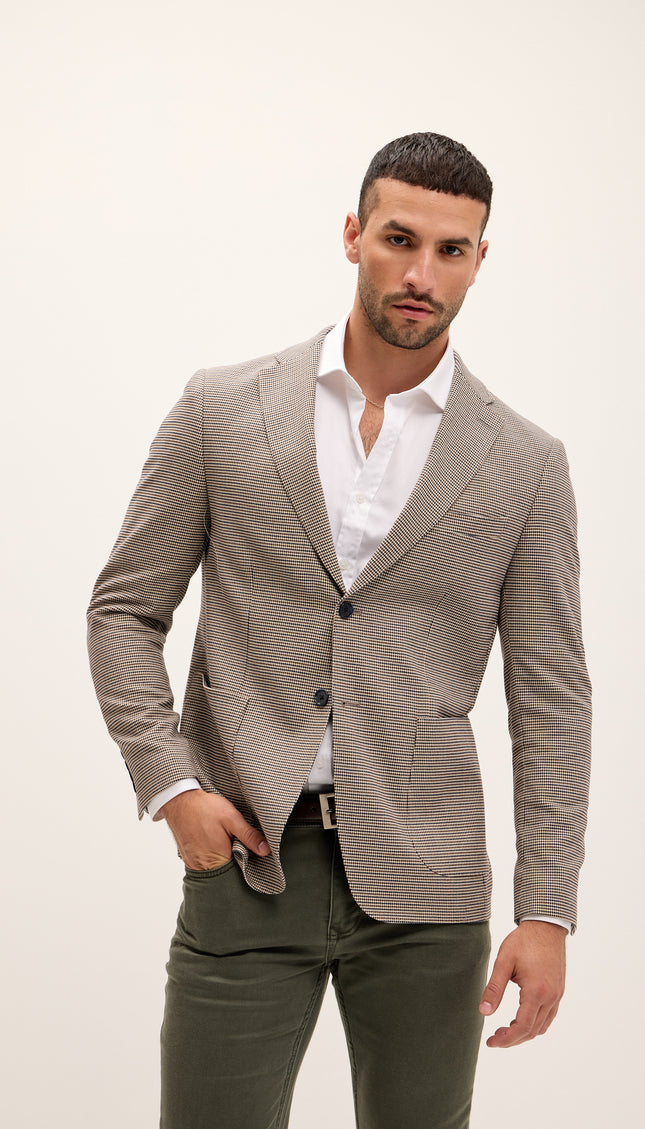 Tailored Fit Patch Pocket Jacket - Houndstooth - Ron Tomson