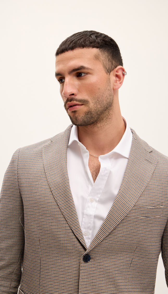 Tailored Fit Patch Pocket Jacket - Houndstooth - Ron Tomson