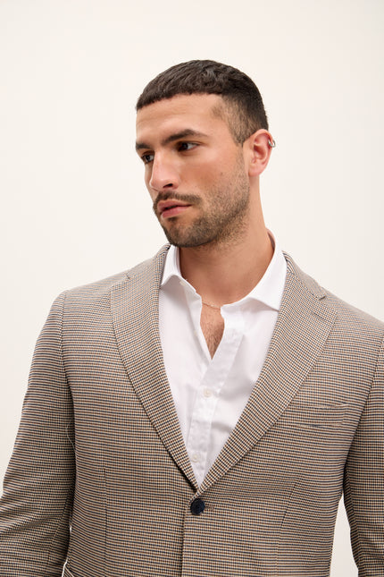Tailored Fit Patch Pocket Jacket - Houndstooth - Ron Tomson