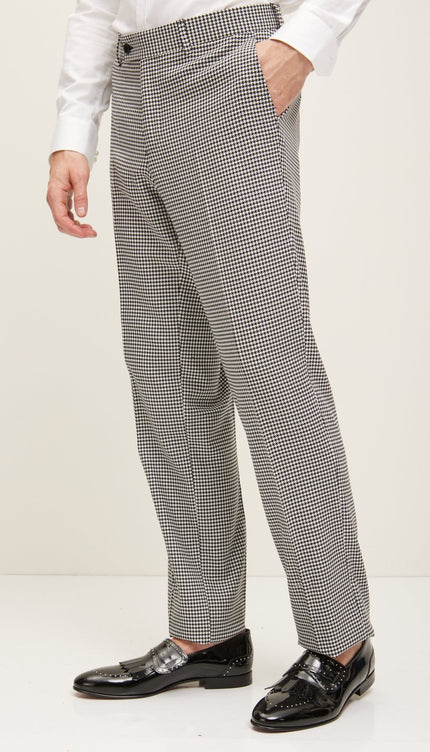 Tailored Fit Peak Lapel Petite Houndstooth Suit With Matching Pants - Ron Tomson