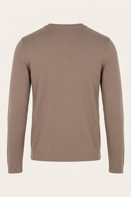 Tailored Full-Zip Cardigan - Taupe - Back
