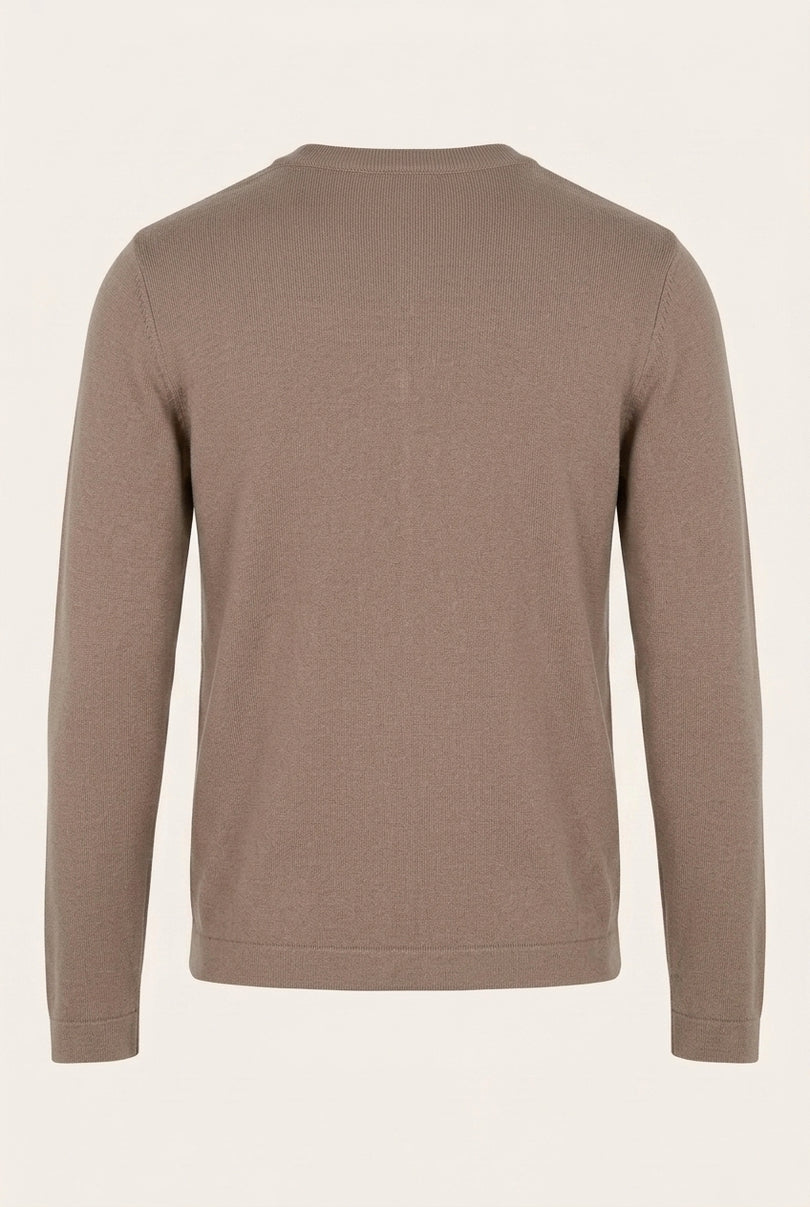 Tailored Full-Zip Cardigan - Taupe - Back