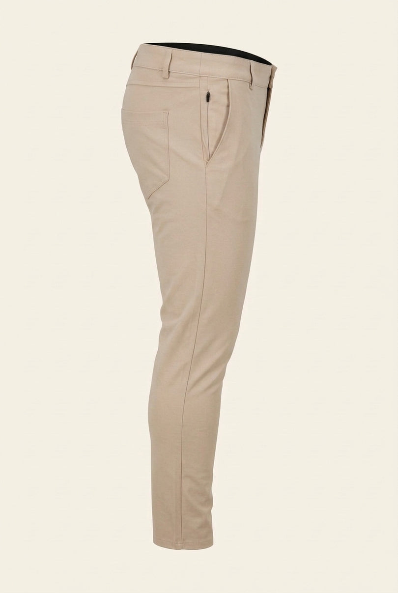 Tapered Casual Wear Pants - Beige - Side
