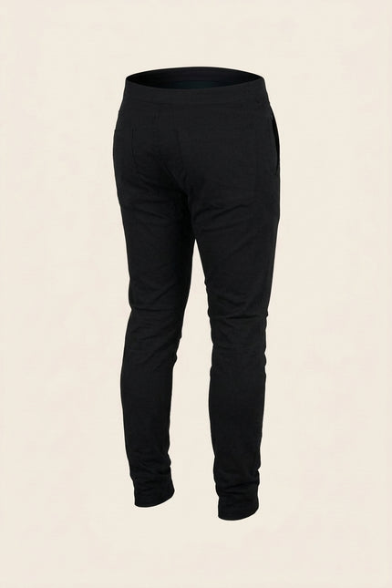 Tapered Casual Wear Pants - Black - Back