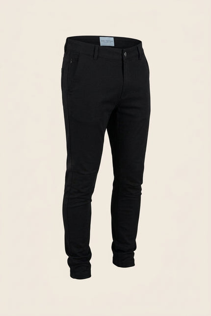 Tapered Casual Wear Pants - Black - Front