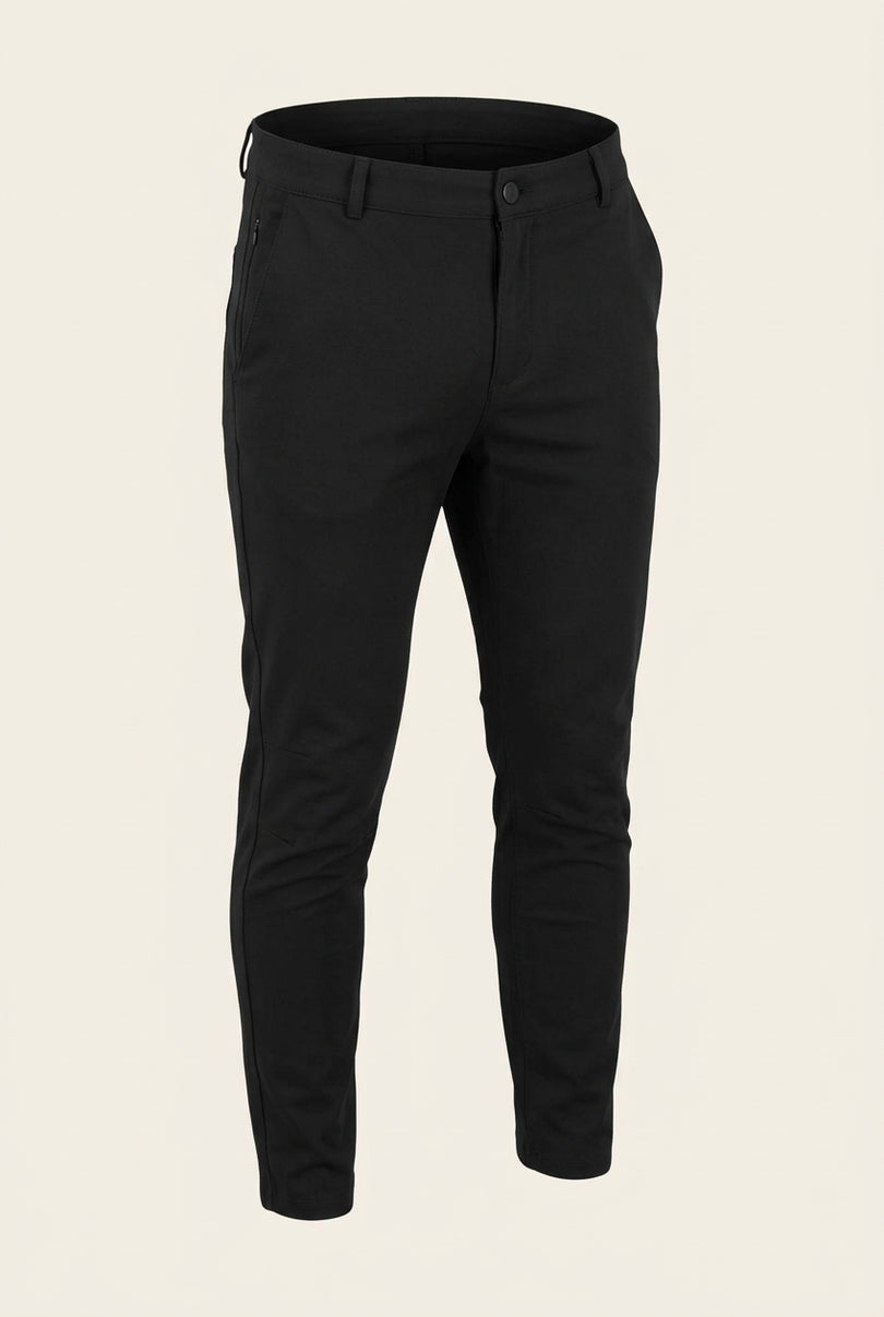 Tapered Casual Wear Pants - Black - Front