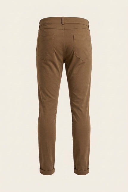 Tapered Casual Wear Pants - Camel - Back