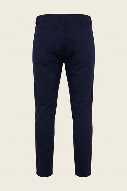 Tapered Casual Wear Pants - Navy - Back
