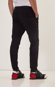 Tapered No-Wrinkle Tech Pants - Black - Ron Tomson