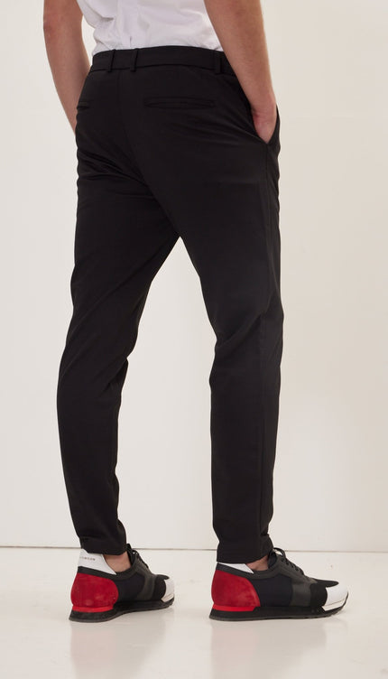 Tapered No-Wrinkle Tech Pants - Black - Ron Tomson