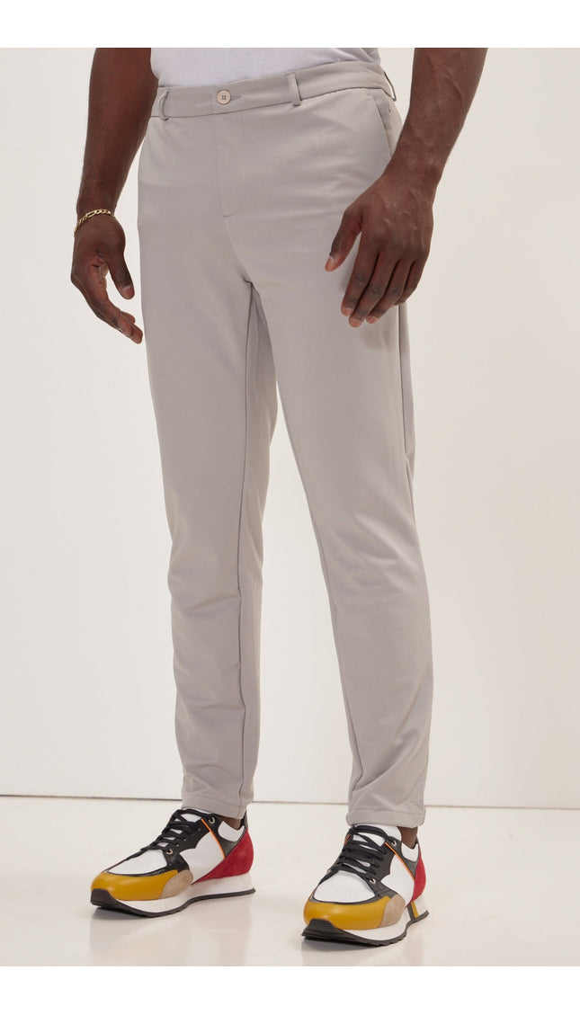 Tapered No-Wrinkle Tech Pants - Grey - Ron Tomson
