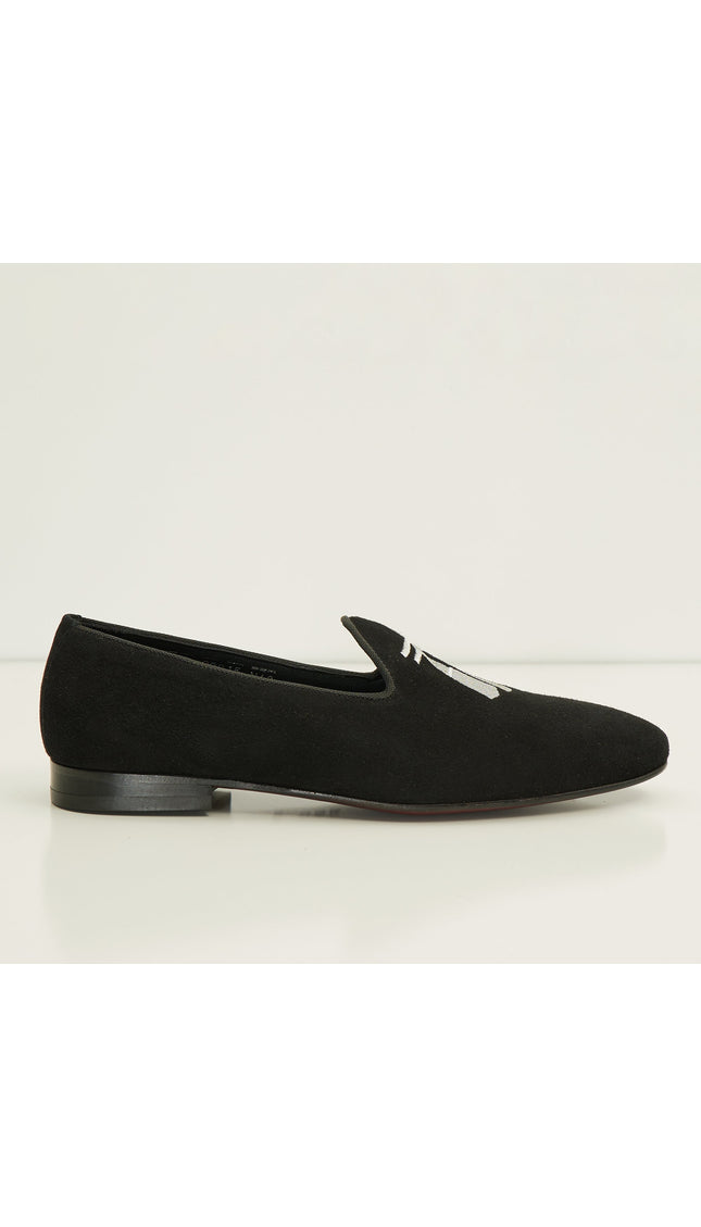 Tassels Formal Leather Loafer -Black Suede - Ron Tomson